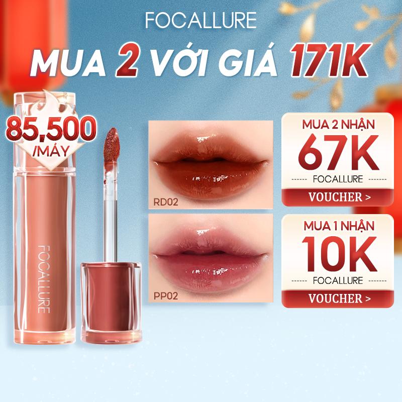 FOCALLURE Pro Stain Son Tint Bóng Hỗ Trợ Dưỡng Ẩm Hỗ Trợ Chống Dính Cốc Có Sắc Tố Màu Cao Cho Môi Trong Trẻo Rạng Rỡ