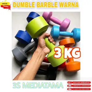 Dumble Barbel 3kg Dumbell Gym Fitnes Home Work Out Dumbbell Murah Portable Alat Otot Olahraga