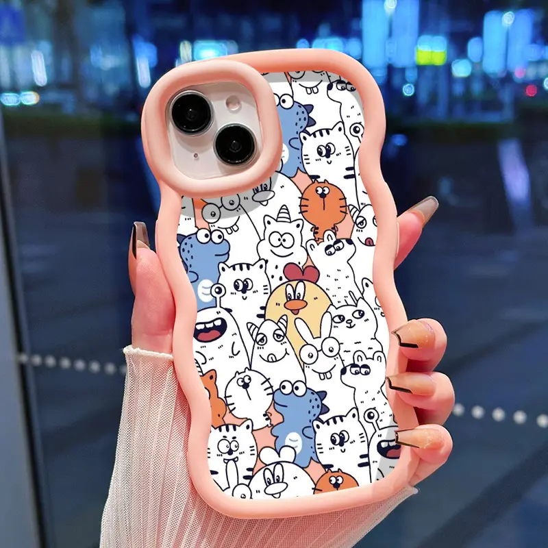 Casing Hp Untuk Realme 5 5i 5s 6i Case pola Hewan lucu Cesing Kasing baru Casing HP lensa kamera Kesing silikon Gelombang Softcase 6