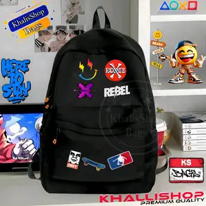 KhalisShop- Tas Ransel pria stayle fashion Backpack Sekolah SD/SMP/SMA Dan fungsional Pria/wanita Punggung unisex tas gendong Hitam kece
