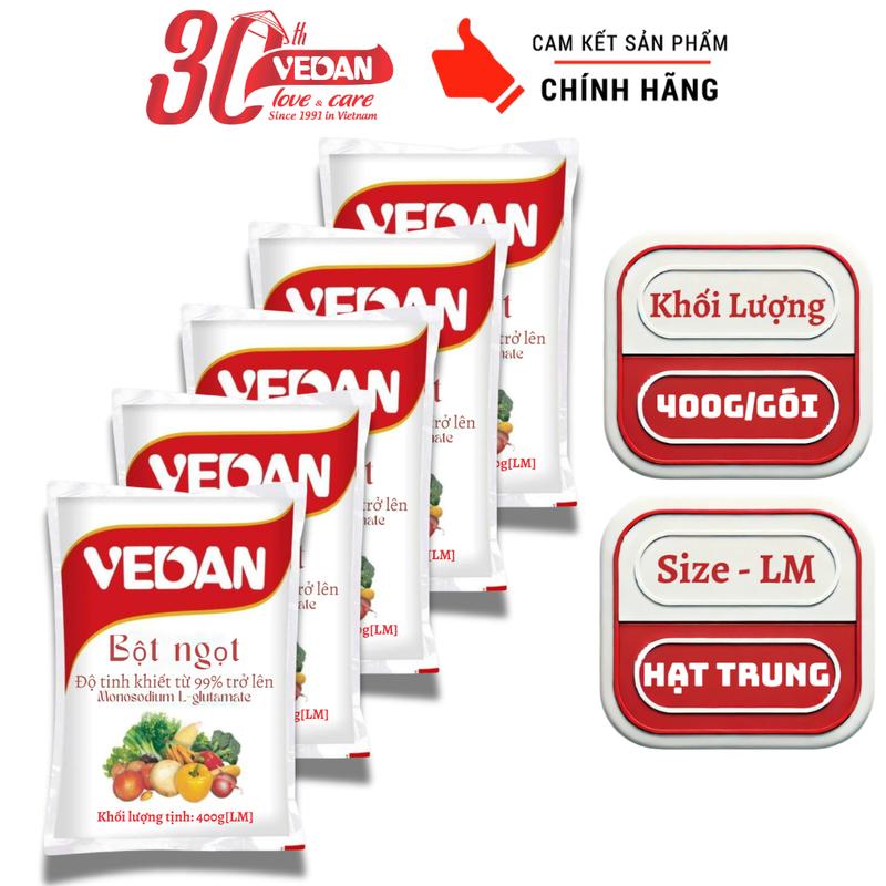 Combo 5 Gói Bột Ngọt VEDAN Hạt Trung 400g - Size LM
