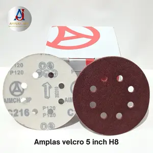 10 pcs-Amplas bulat 5 inch tempel lubang 8