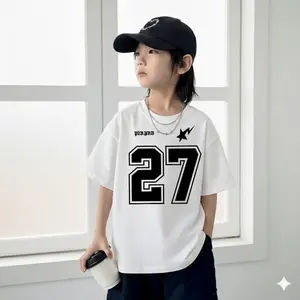Kaos Atasan OVERSIZE ANGKA 27 Anak Laki-Laki / Fashion Anak Laki-Laki Buat umur 3-14 tahun Bahan Cotton Soft