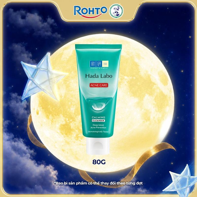 Kem rửa mặt cho da mụn, nhạy cảm Hada Labo Acne Care Calming Cleanser 80g