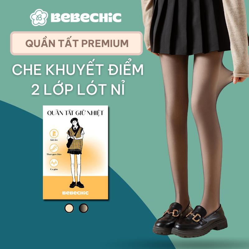 Quần Tất Giữ Nhiệt 2 Lớp Cao Cấp Lót Nỉ Che Hoàn Toàn Khuyết Điểm BEBECHIC BT14