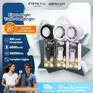 (COD) Bravhom Kipas Angin Lipat Portabel denganPendingin Semikonduktor 100Tingkat Kecepatan |Dapat Dipakai diLeher & Diselempang, DesainTransparan yang Stylish