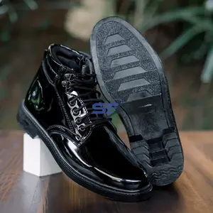 SAPATOS OFFICIAL STORE Sepatu PDH Pria Tali Resleting Polri TNI Polisi Security Satpam Hitam Doff/Kilap Karet Nyaman & Stylish untuk Dinas & Kerja Bahan Kulit Sintetis Kualitas Tinggi Resleting YKK Anti Slip  Pantofel Shoes