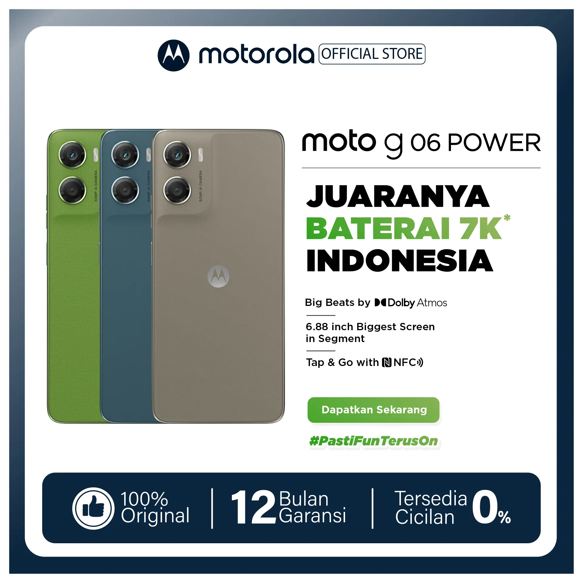 (bangroy2) Moto G06 Power 128GB RAMBoost 12GB - 6.88" - 7000mAh - 50MP Pro Mode - DolbyStereo - GorillaGlass3 IP64 - WaterTouch - NFC