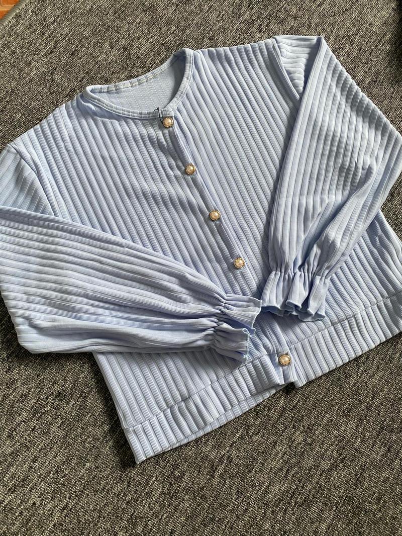Product Introduction of Cardigan Crop Hornet Korean Look Style Polos Wanita Atasan Lembut Knitwear Outer Basic Panjang Tebal 12