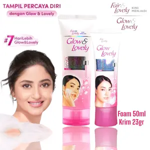 Paket Cream Dan Facial Foam Fair & Lovely Multi Vitamin 50gr - Paket Glow & Lovely Cream 23gr - Krim Pencerah Harian Vita Glow Wajah Pelembab