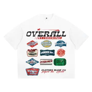 Boxy Cut T-Shirt cotton 20s OverallDecking Old Logo White