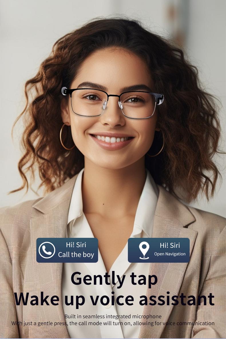 Product Introduction of GS06 Smart Glass with Voice Assistant, Built-in Speaker, and Mic, Photochromic Blue Light Filtering Lenses, Open Ear UV Protection Bluetooth Sunglasses for Sport 5
