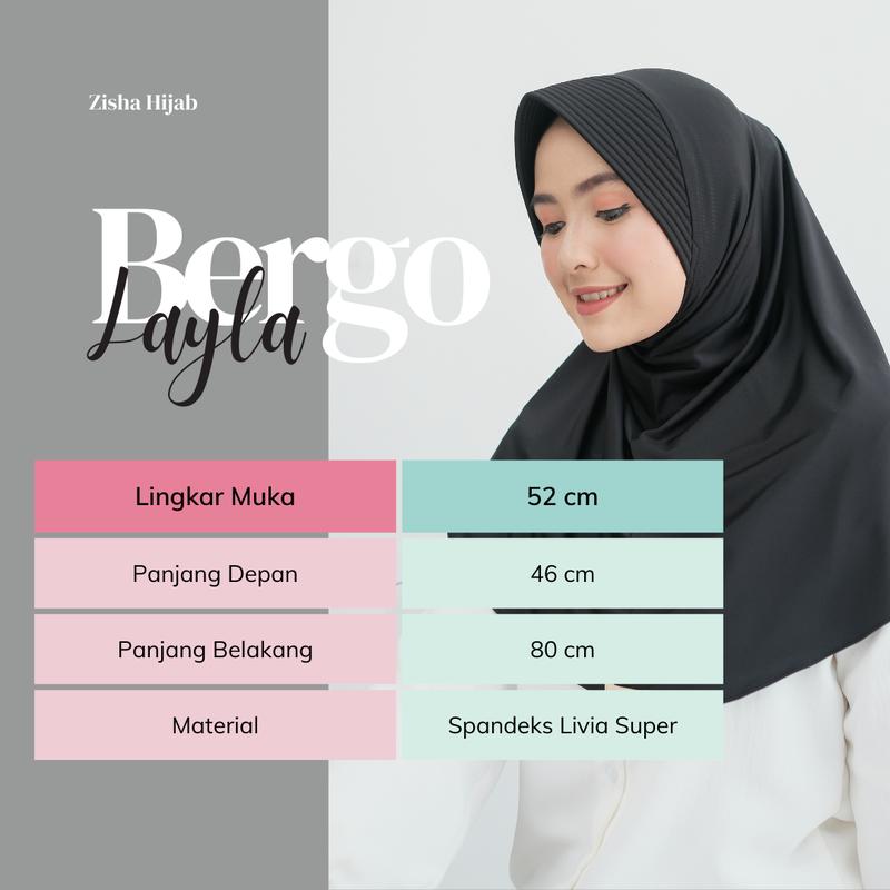 Product Introduction of Zisha Hijab Bergo Layla Sport Semua Warna Size L Bahan Spandeks Livia Super Instan Kerudung Muslim Nyaman & Praktis 0