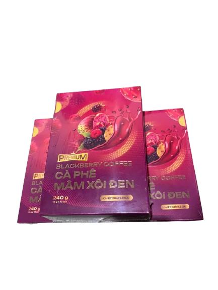 [Mẫu mới nhất] Cà phê mâm xôi đen Blackberry Coffee  vị lê gai chính hãng có tem  kiểm tra QR code,có logo in chìm trên vỏ hộp, Cafe 5