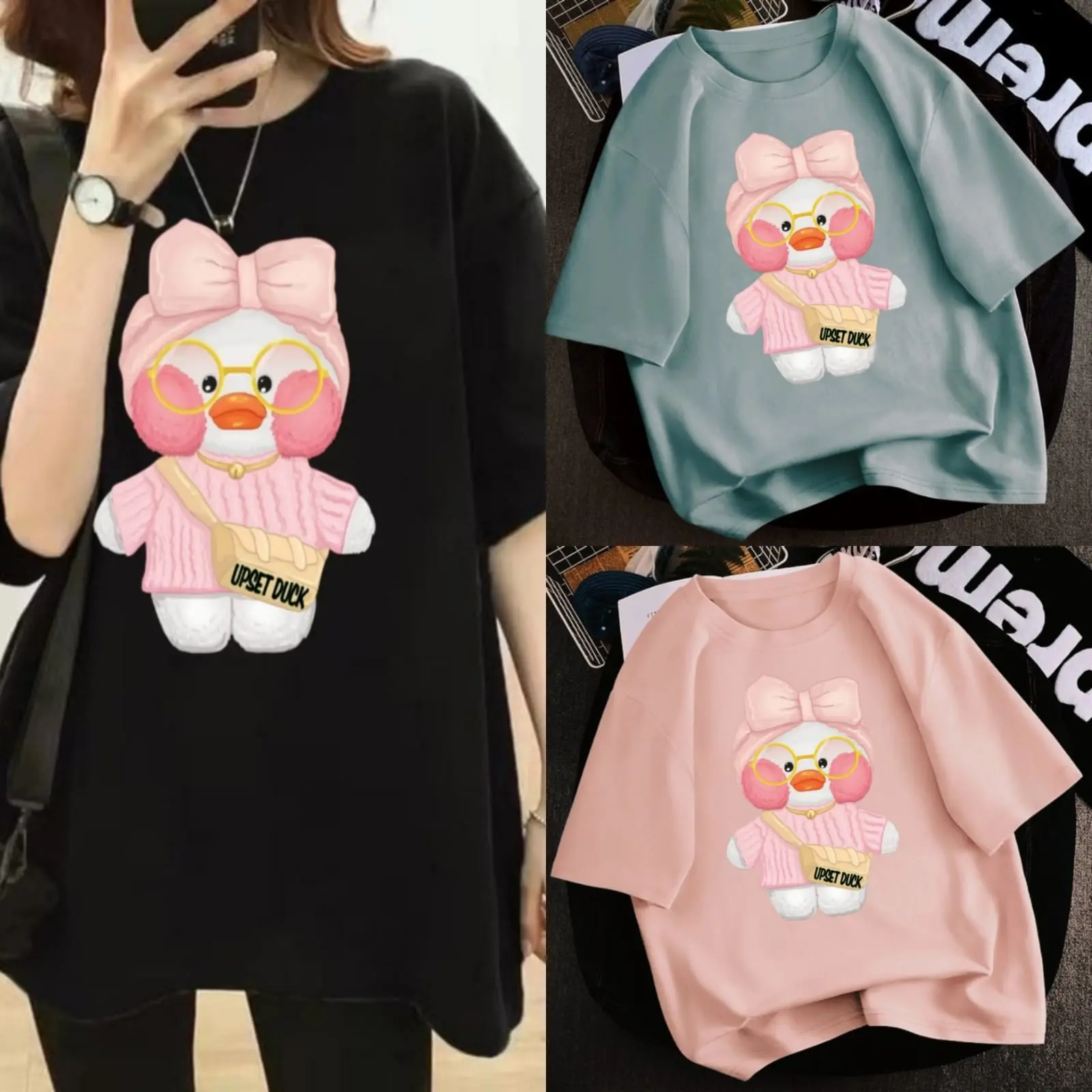 ATASAN KAOS UNISEX WANITA UPSET DUCK-02 OVERSIZE TSHIRT BASIC
