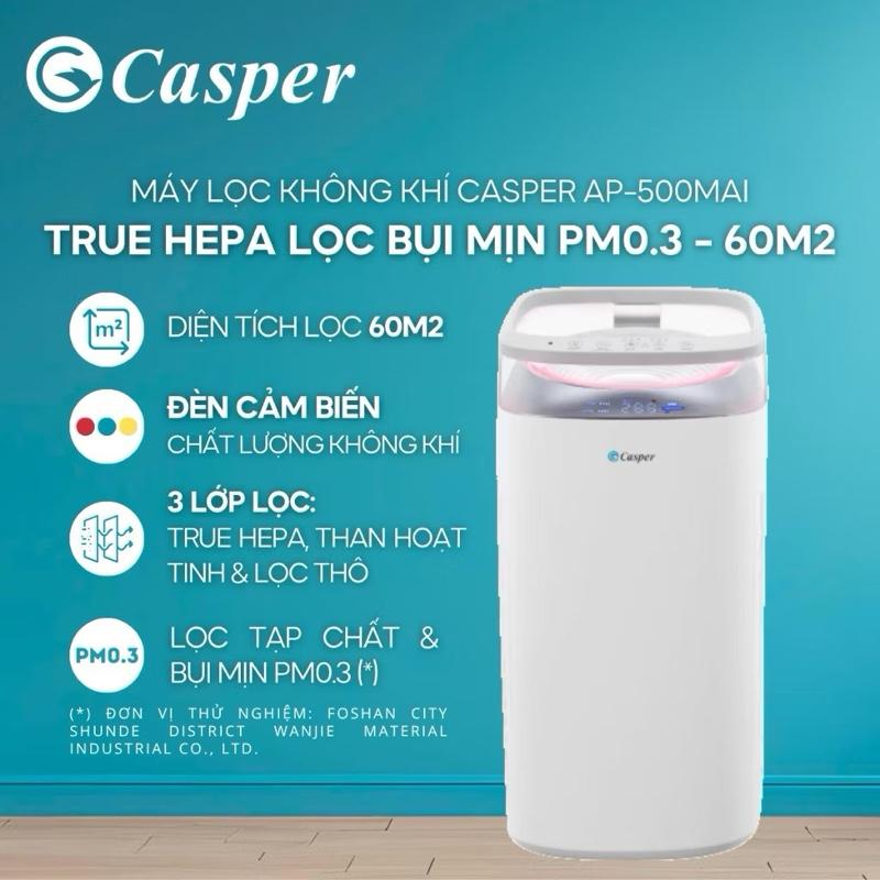 Máy lọc không khí Casper AP-500MAI - True HEPA Lọc bụi mịn PM0.3 - 60m2 - Bảo hành 3 năm 