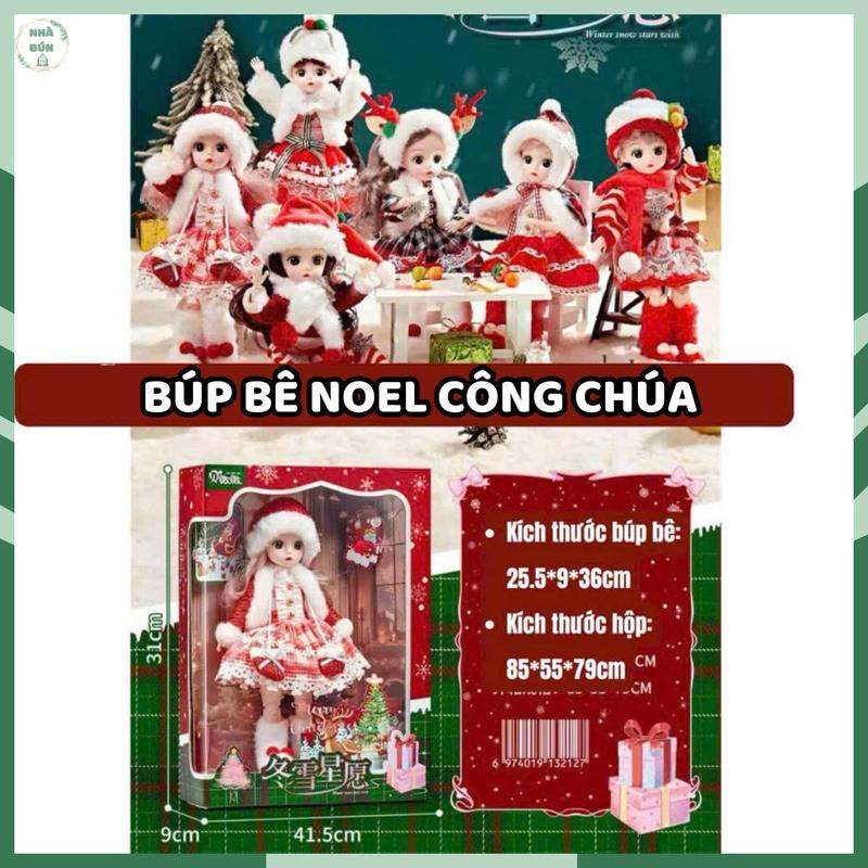 CÓ HỘP ĐẸP Đồ Chơi Búp Bê Noel Công Chúa Dễ Thương Có Khớp Cử Động Cho Bé - Quà Tặng Giáng Sinh Bé Gái E56