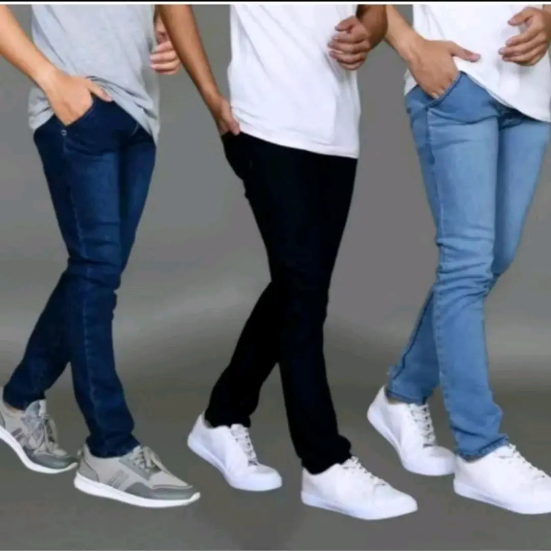 celana jeans pensil panjang Hitam Pria Skinny Slimfit