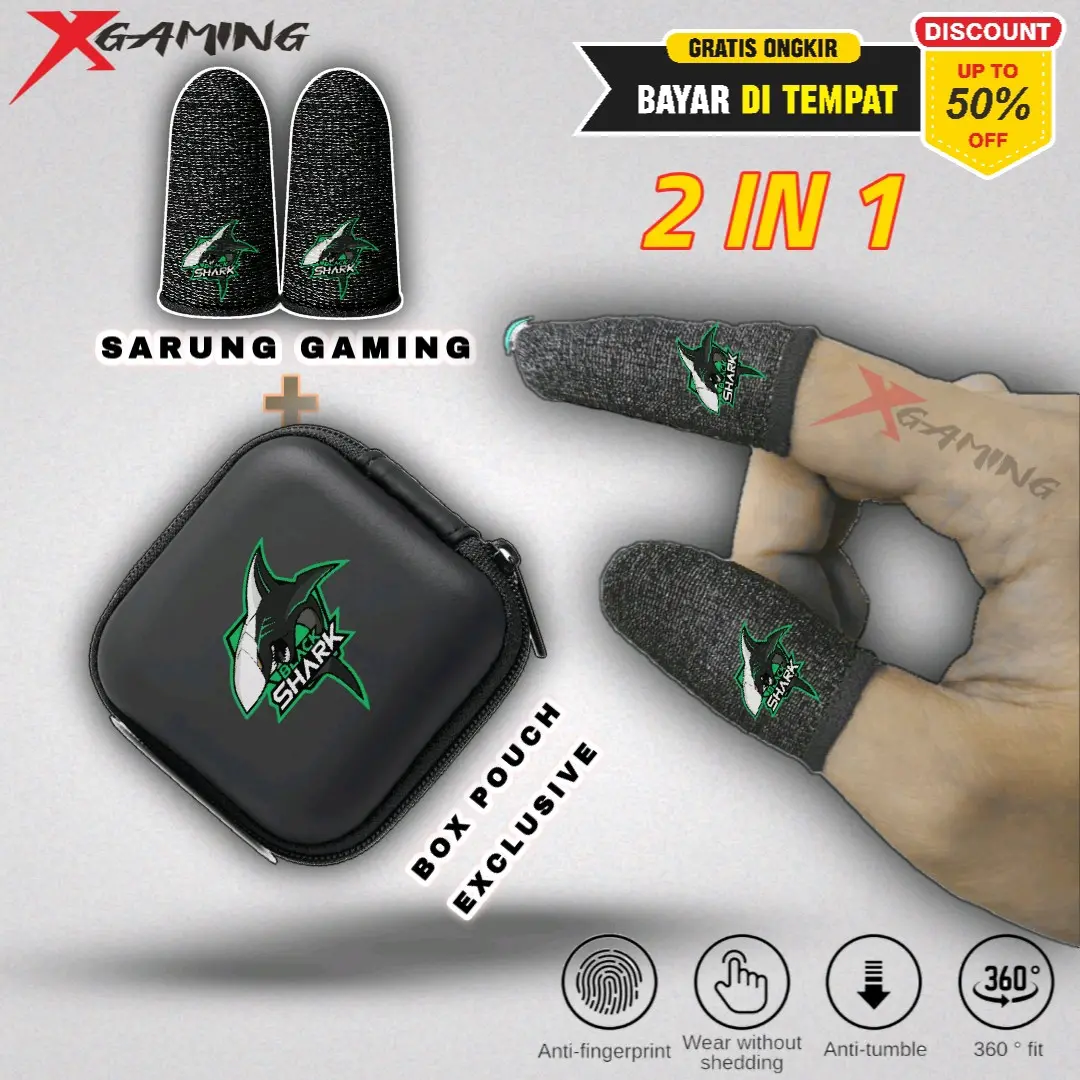 BLACKSHARK Free Gratis Box Pouch Sarung Jempol Jari Gaming Game Anti Keringat Basah Super Sensitif Finger Sleeve Aksesoris Konsol Gamers Premium Accessories