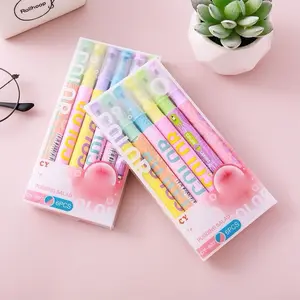 Highlighter Aesthetic Warna Pastel 2 sisi 6 pcs- Stabilo penanda catatan - Alat Tulis Sekolah - Stationery - Stabilo korea