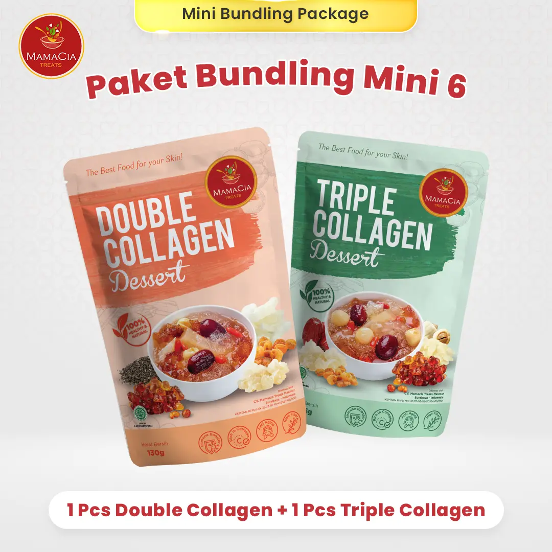 Mamacia Treats Paket Bundling MINI 6 : Double Collagen Dessert+ Triple Collagen Dessert