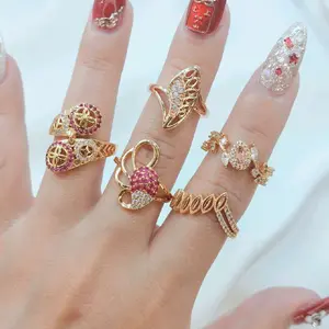 CINCIN WANITA PERMATA PINK ROSEGOLD PERHIASAN ANTI KARAT TAHAN LAMA ELEGAN NAN MEWAH ROSEGOLD Rings-GUDANGPERHIASAN887