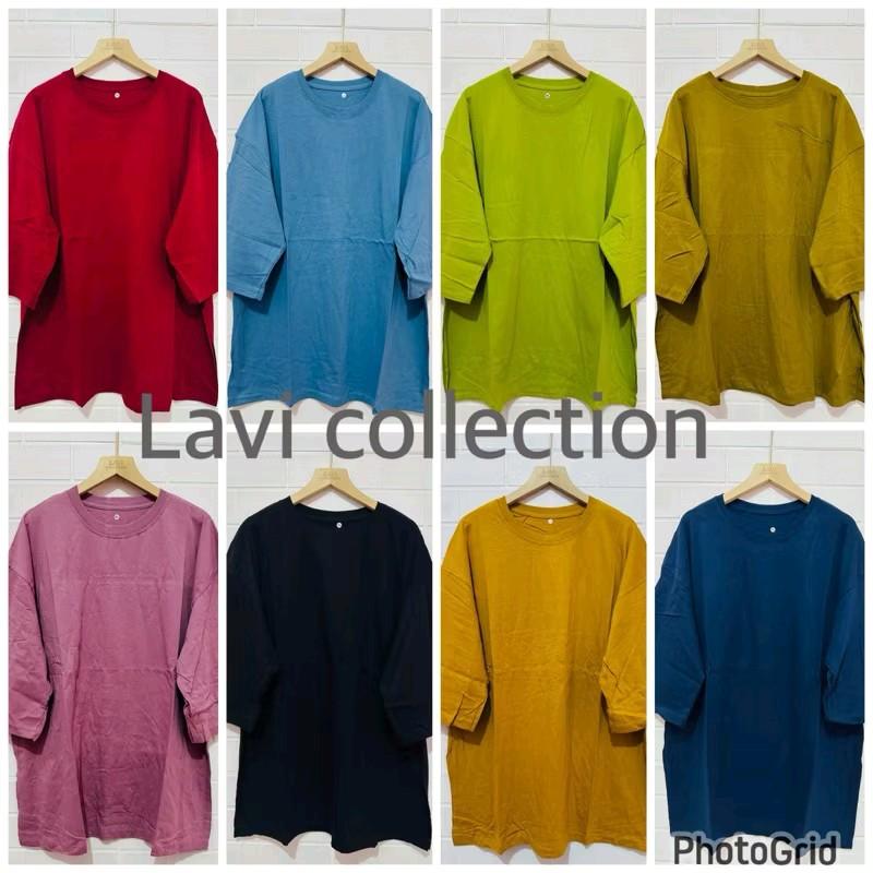Kaos atasan polos oversize jumbo wanita xxxl lengan 7/8 Bahan katun combed ️30s premium adem| 3xl kaos polos 0