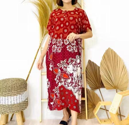 Paket Daster 100 dapat 10pcs Daster 100 dapat 5 pcs Bahan Rayon Santung Rayon Solo Adem Nyaman Busui Friendly Panjang Selutut Piyama terbaru Trend Daster Batik ungu 3⁄4 Kancing Dress Midi premium Baju Emak Emak Home cantik