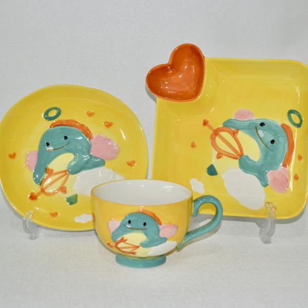 Gambar Cartoon Animal Set Dino Kuning Lucu/ Peralatan Makan Anak/ Dining Set Piring Dimsum Plate Cangkir Sendok dari Vaes Houseware Kota Medan Tokopedia