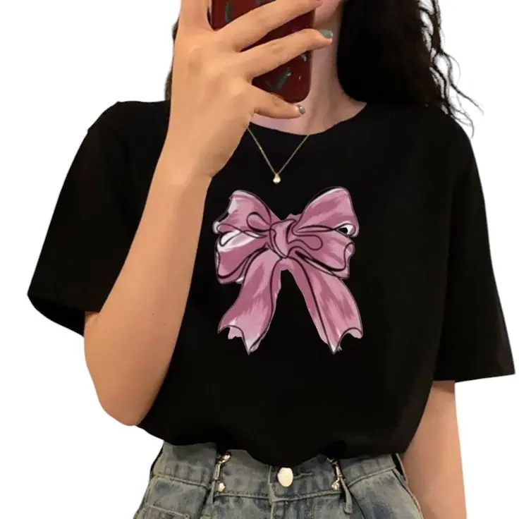 Kaos T-shirt wanita motif Dtf print kaos distro basic kaos oblong cewek|Pita