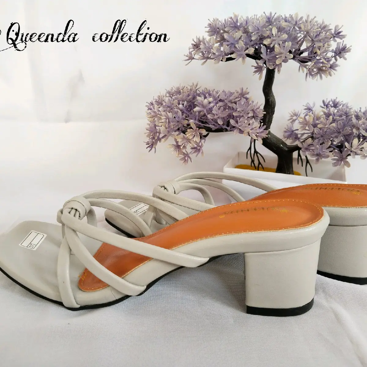 QUEENDA Sandal heels jepit ikat hak 5cm / sandal wanita kekinian model gladiator