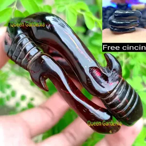 Gelang akar bahar ukir kujang double akar bahar merah berkualitas