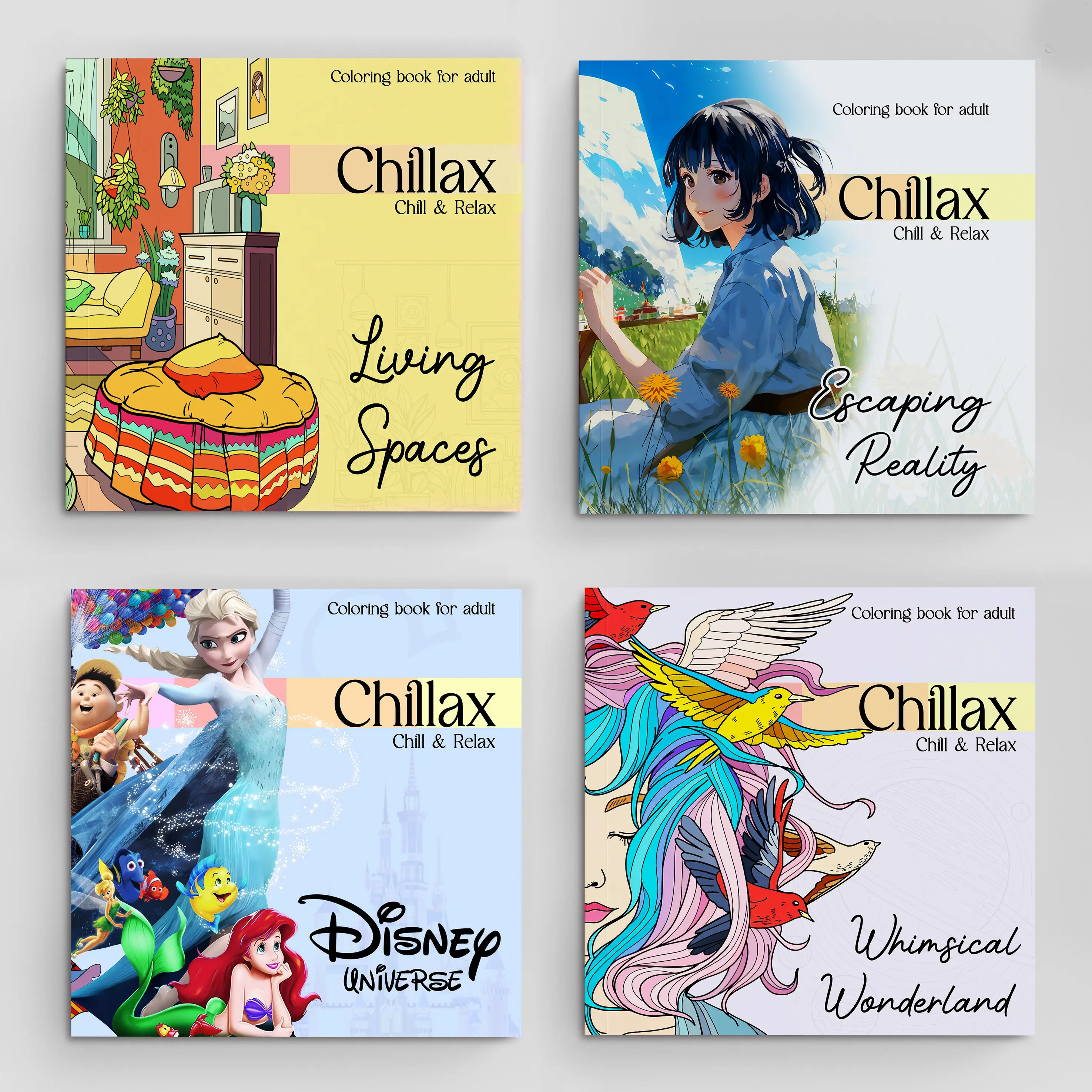 [Chillax] Adult coloring book (Buku mewarnai dewasa) Vol #2 - Anime, Desain Interior