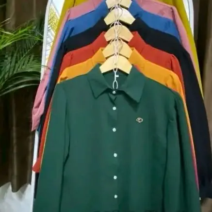 Kemeja Polos Wanita Premium, Kemeja Polo Wanita Ori, Kemeja Polos Over Size Panjang Nyaman