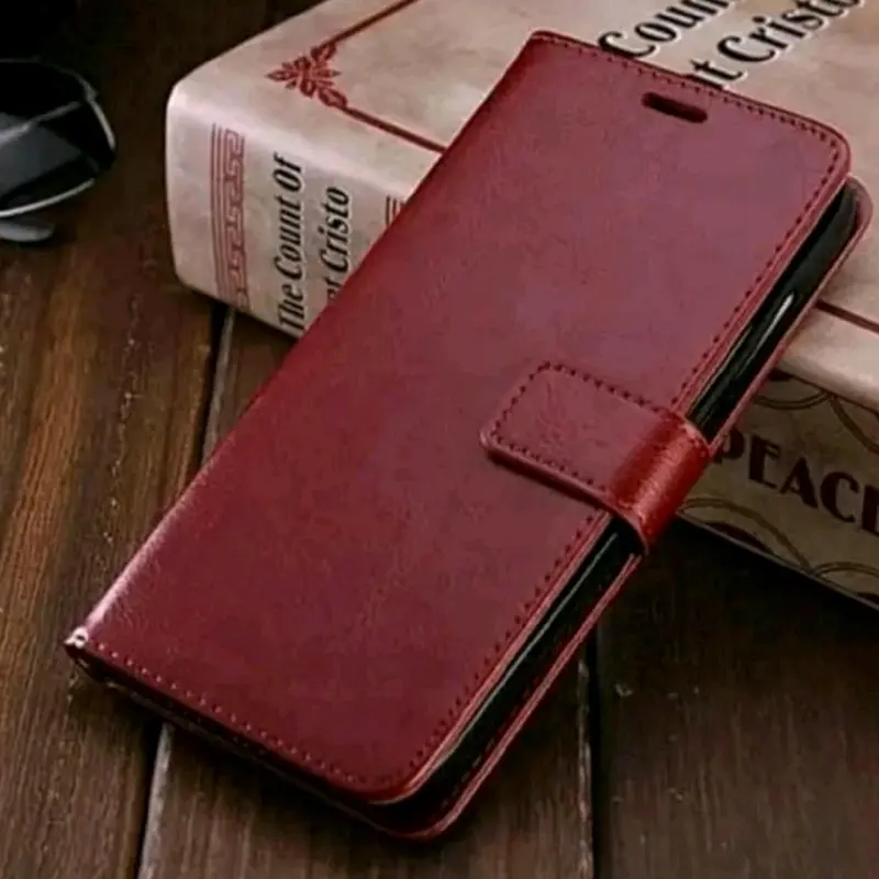 Case Tekno Spark GO 1 Flip Leather Case Cover  Premium -Flip Wallet Case Kulit Untuk Tekno Spark GO 1 - Casing Ponsel Protection Hitam Merah Biru 6