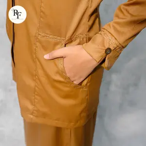 Razka - Setelan Seragam Dinas Pemda Wanita Motif Benang Timbul Khaki Tua PNS/PPPK 2025