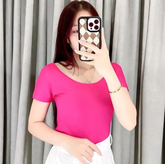 KAOS CROP TOP |Aurora Fashion | Bahan cotton lembut dan nyaman Atasan Katun Santai 1