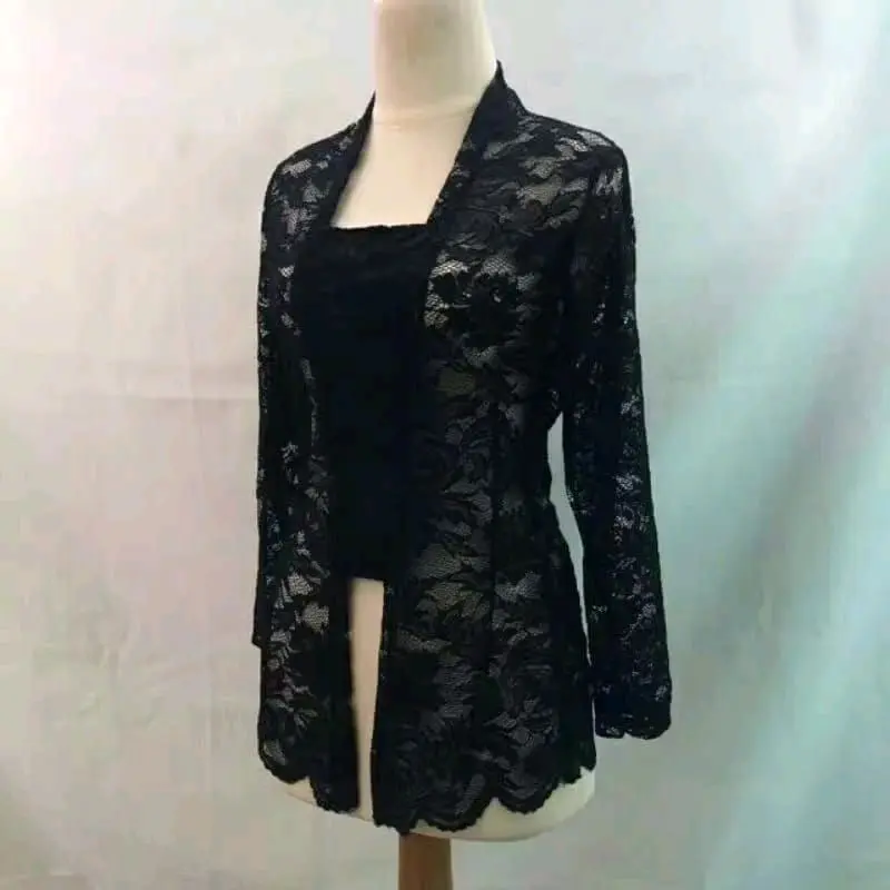 kebaya brokat modern // kebaya kutu baru termurah hitam burgundy 2