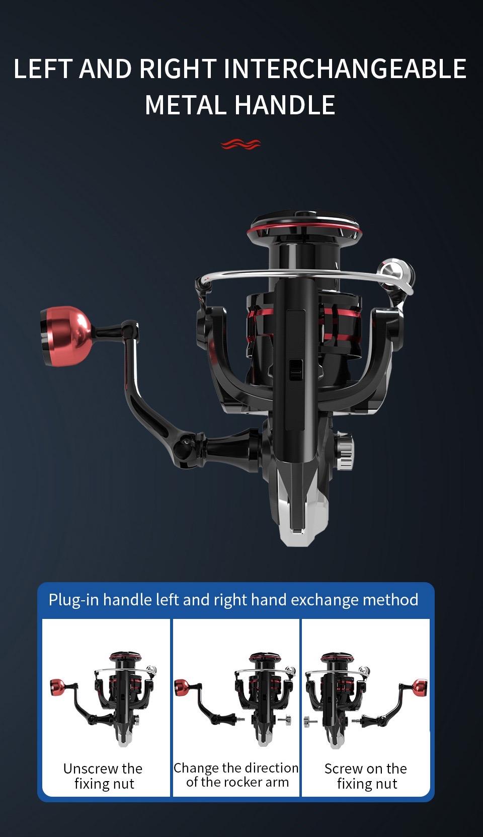 Reel Pancing Tarik 10KG HQ4000~7000 5.2:1 Gulungan Memancing Metal Kecepatan Tinggi