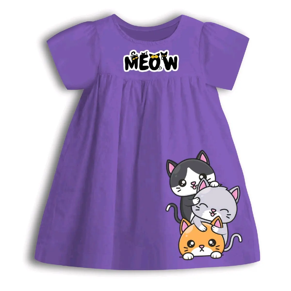 Daster Meow Cat Anak Perempuan - Fashion Anak Perempuan