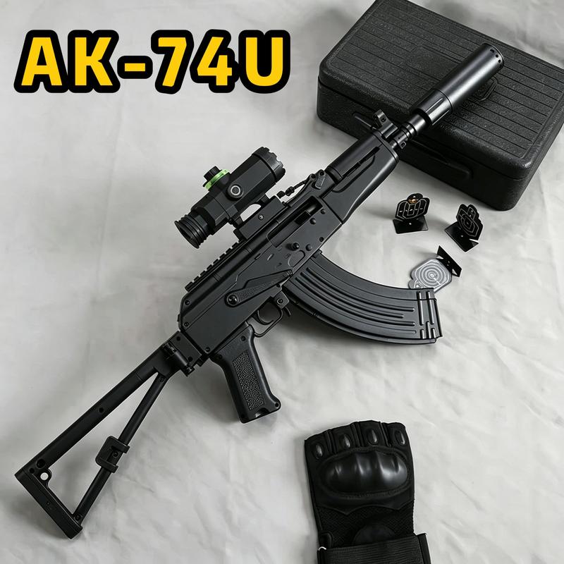 súng AK74U/súng điện tự động/kèm pin sạc USB hộp đạn kính ngắm/ súng gel điện…