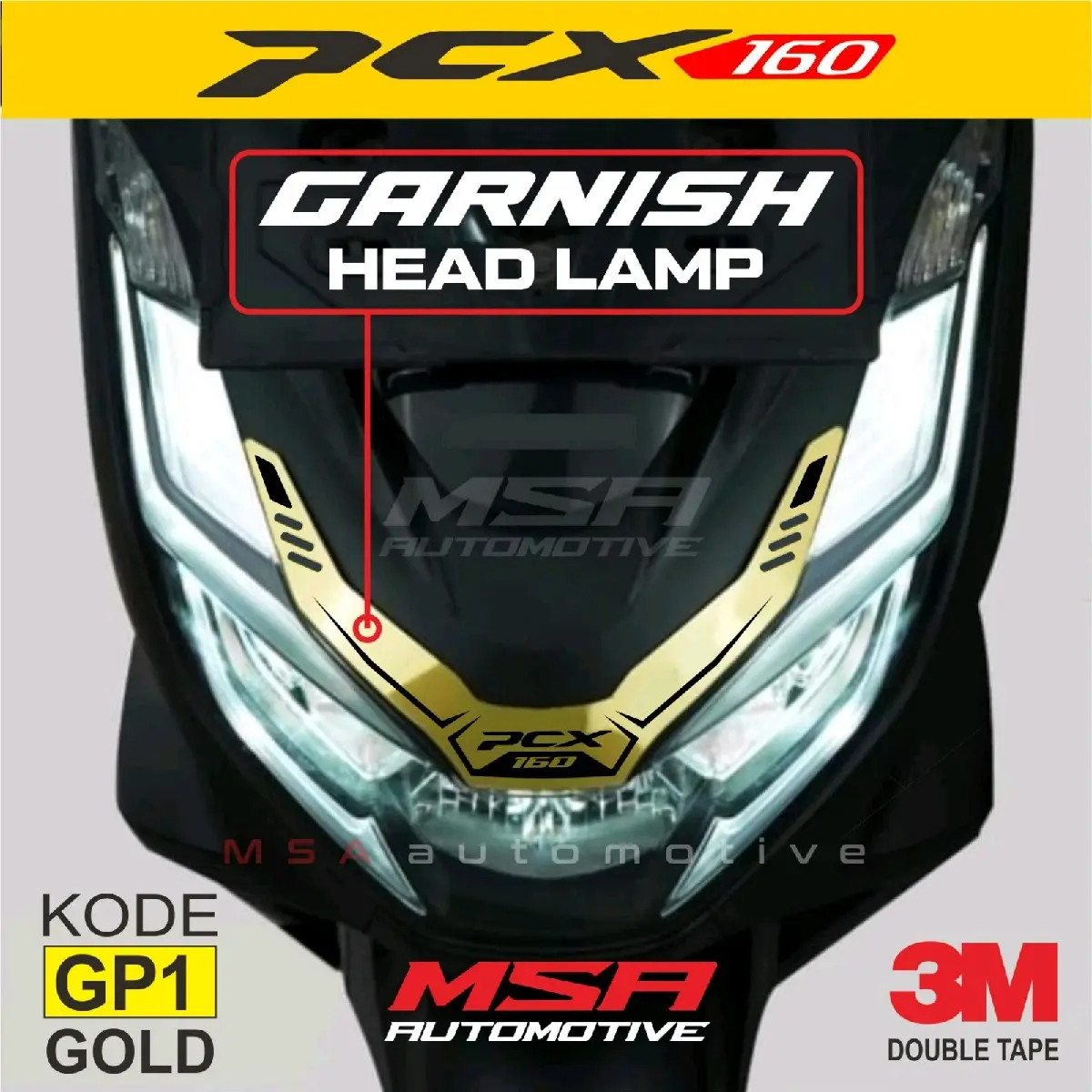 Garnish headlamp pcx all new 160 / emblem headlamp all new pcx