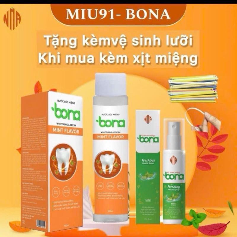 [Không Cồn - 150ml ]Thảo Dược Vệ Sinh Răng Miệng BONA 4