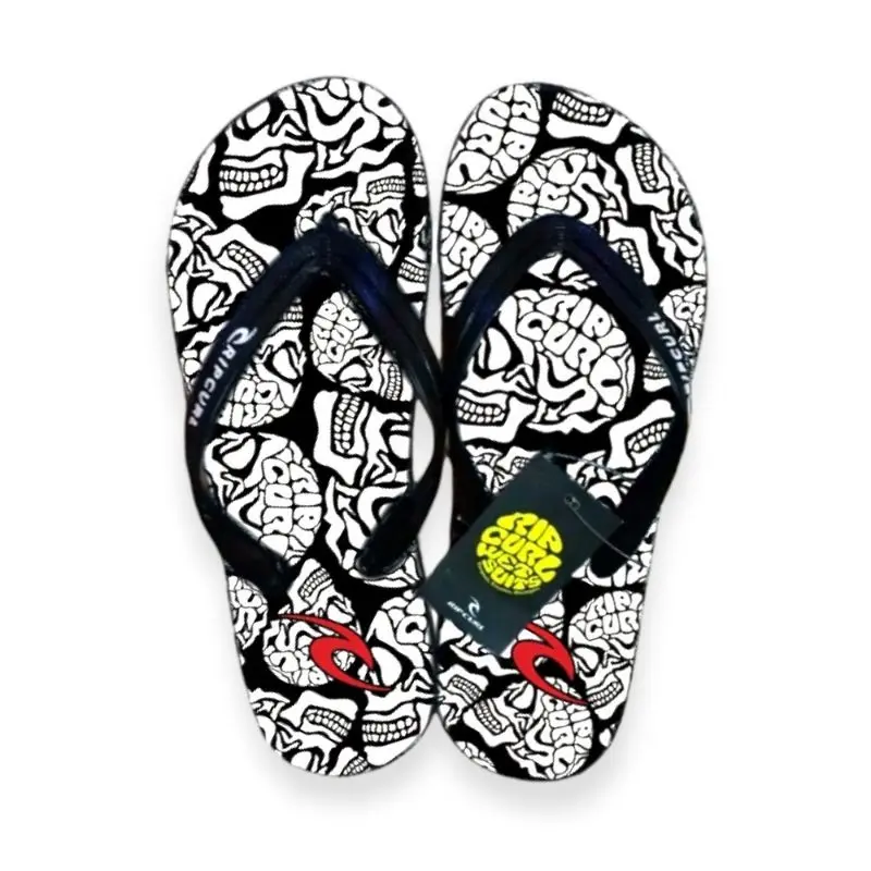 Sandal Jepit Pria Rifcurl motif tengkorak