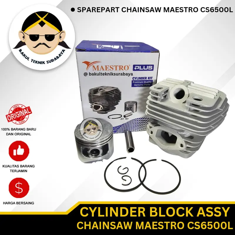 Cylinder Block Assy / Blok Seher Komplit Mesin Gergaji Chainsaw MAESTRO CS6500L PLUS 0