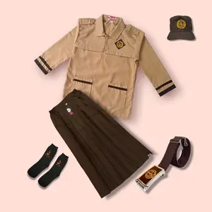 Setelan Seragam Sekolah Pramuka Siaga SD Anak Perempuan Baju Lengan Panjang Rok Panjang Kelas 1-6