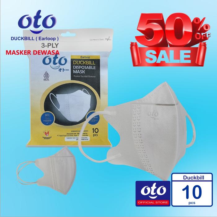 Gambar OTO Masker Duckbill 3ply Dewasa isi 10 Pcs - 1pack dari OTO Adult Diapers Kota Administrasi Jakarta Utara Tokopedia
