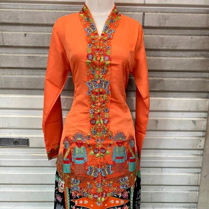 Atasan kebaya encim bordir motif ondel - ondel // kebaya encim bordir. 1