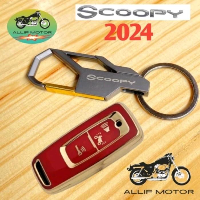 Cover Remote Scoopy 2024 - 2025 Silikon Remote Scoopy New Plus Gantungan Kunci Bahan Premium 3