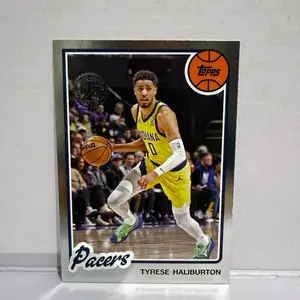 Tyrese Haliburton silver foil 45th anniversary topps 2025